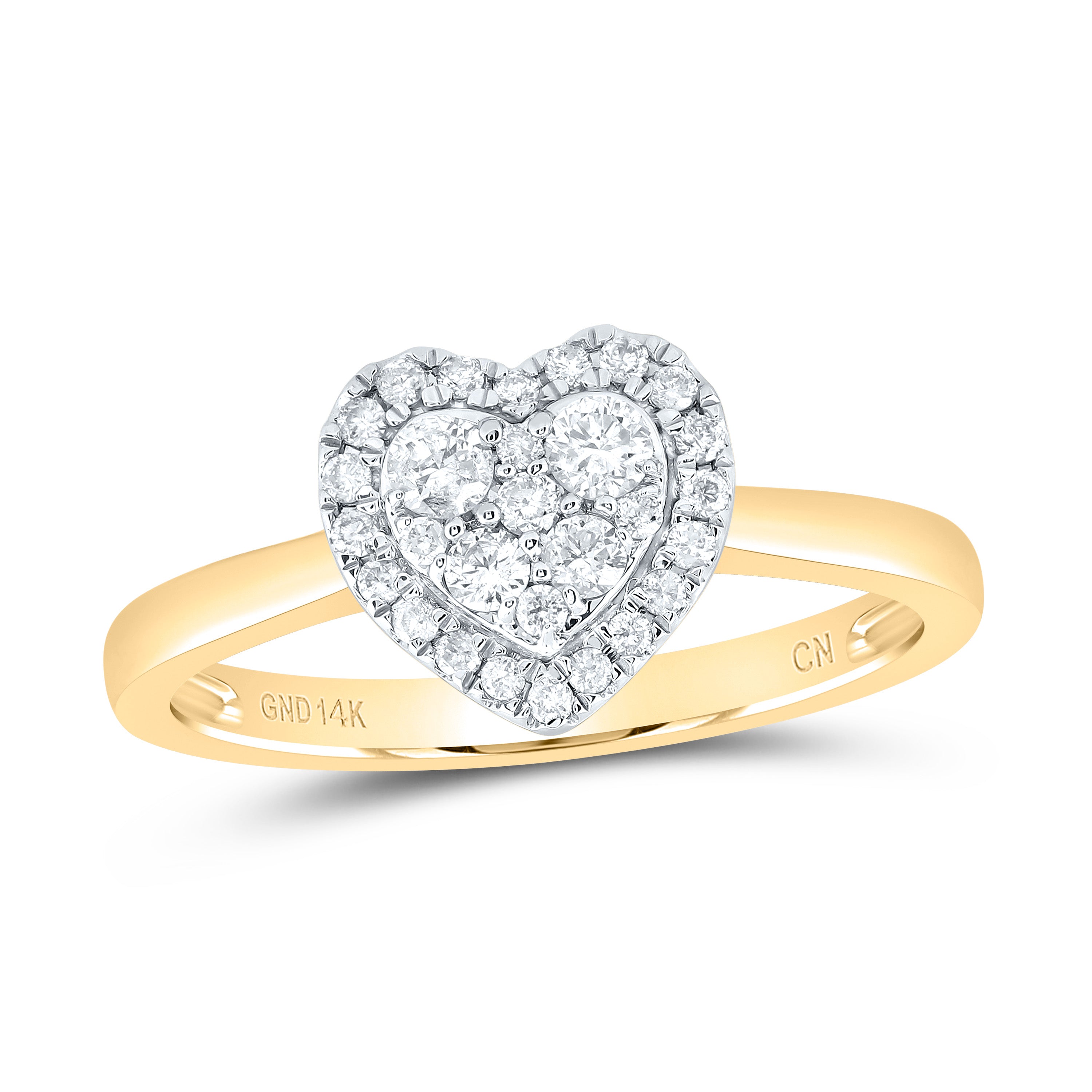 1/3Ctw-Nat Dia Cn Fashion Heart Ring (2.74 grams)