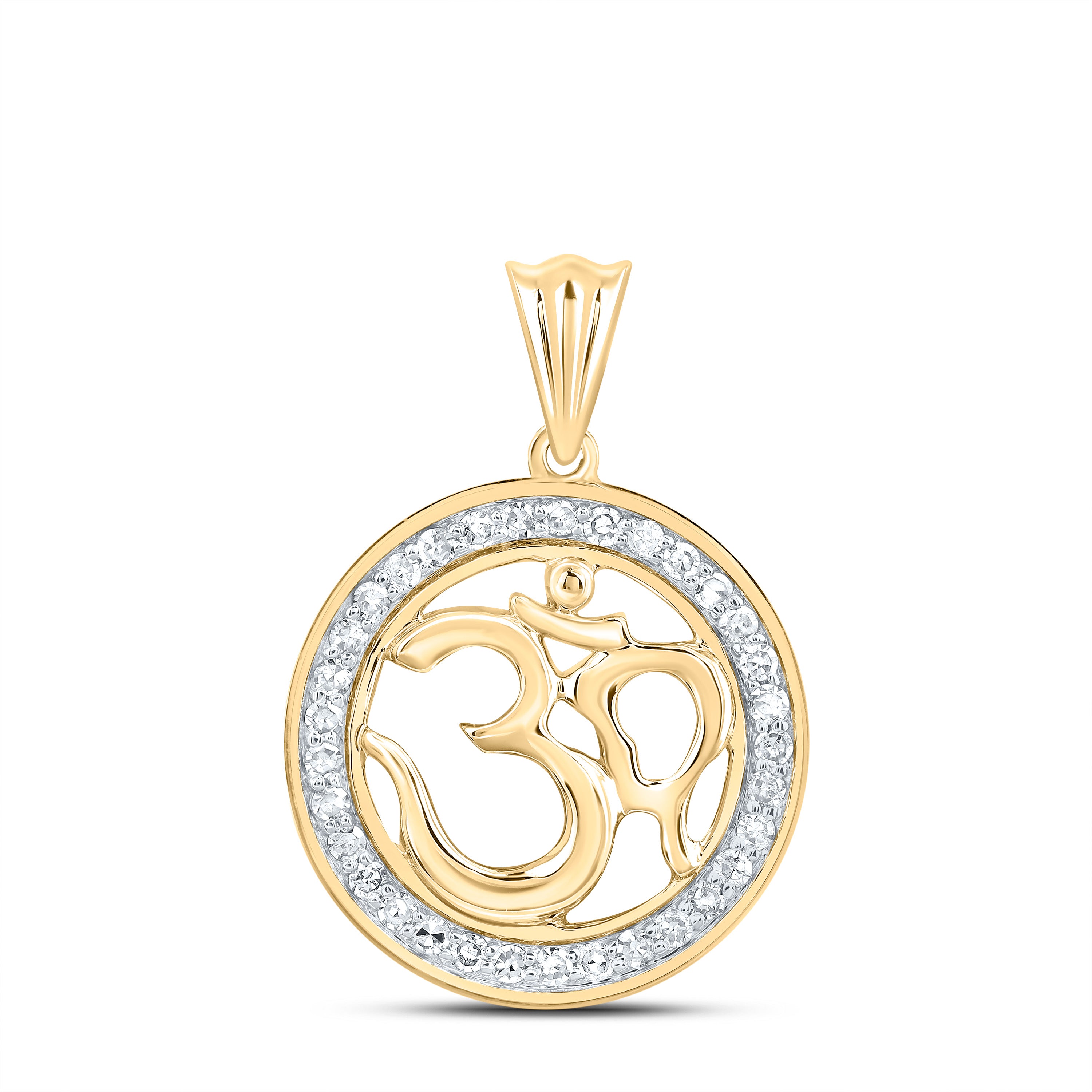 1/5Ctw-Nat Dia Nk Fashion Om Pendant (1.955 grams)