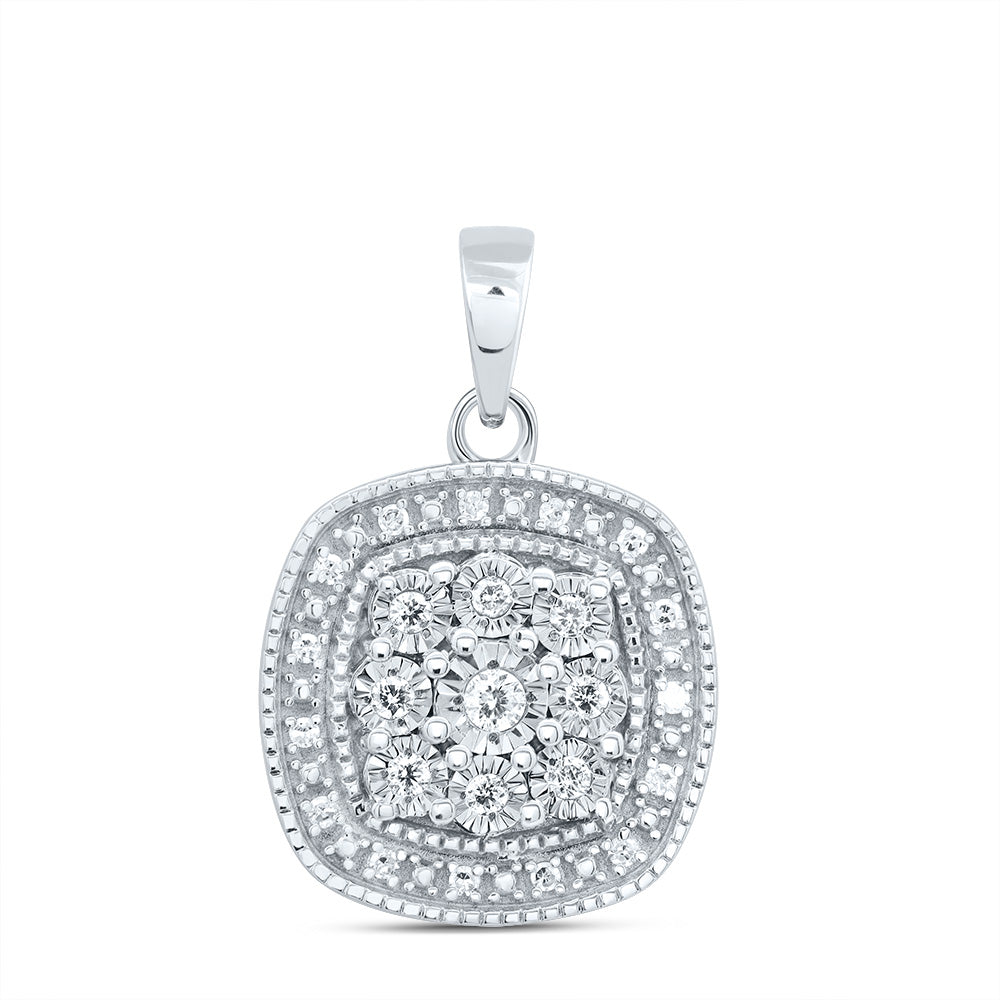 Sterling Silver 1/6Ctw-Dia P1 Gift Cushion Pendant