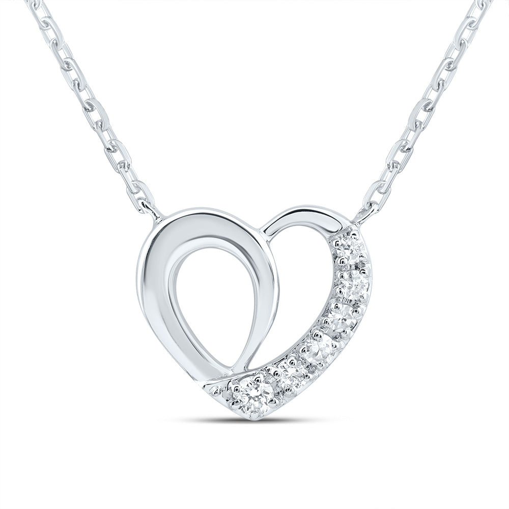 10Kt Gold 1/20Ctw-Dia Cn Gift Heart Necklace (18 Inch)