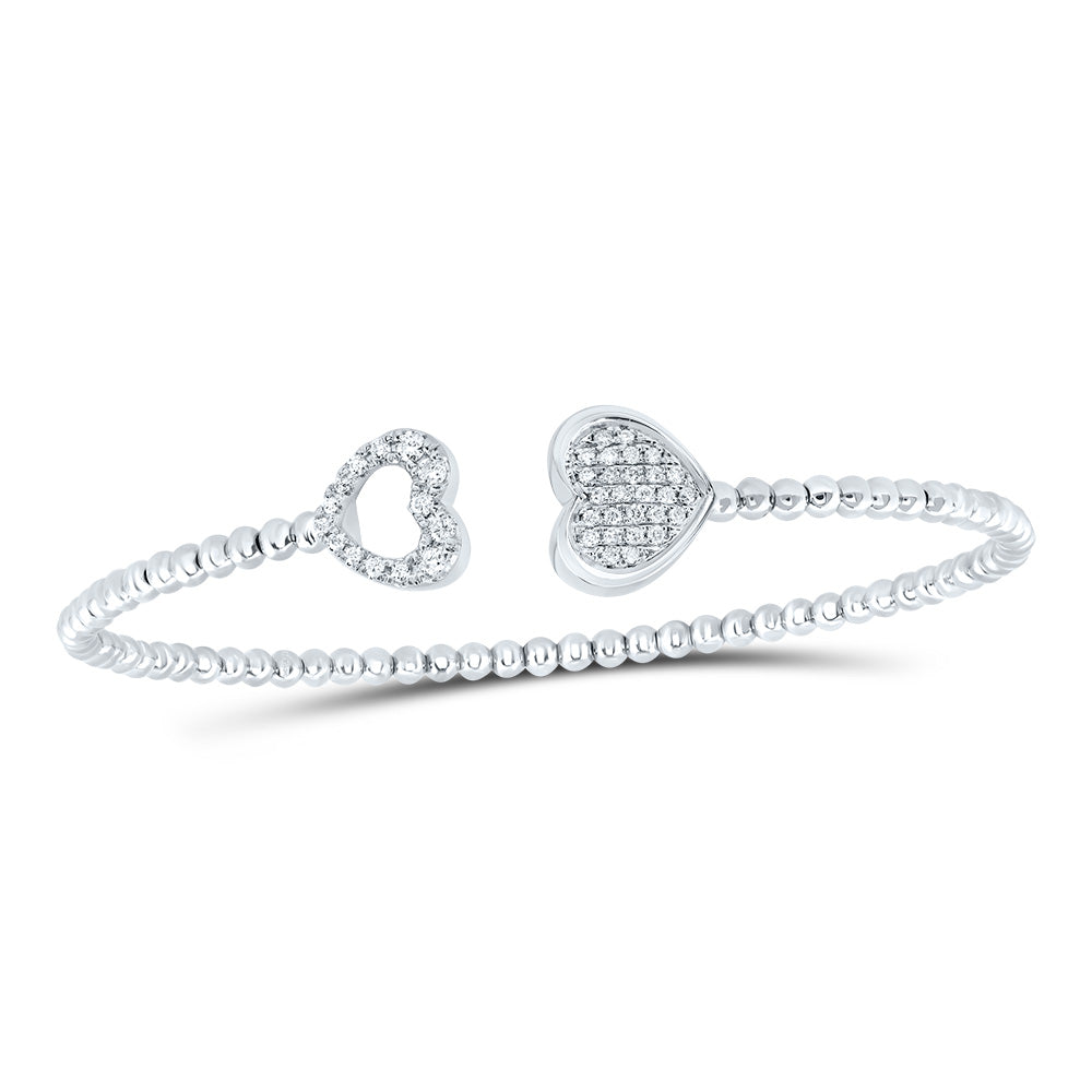 14Kt Gold 1/3Ctw-Dia Cn Fashion Heart Bangle (65X52 Mm)