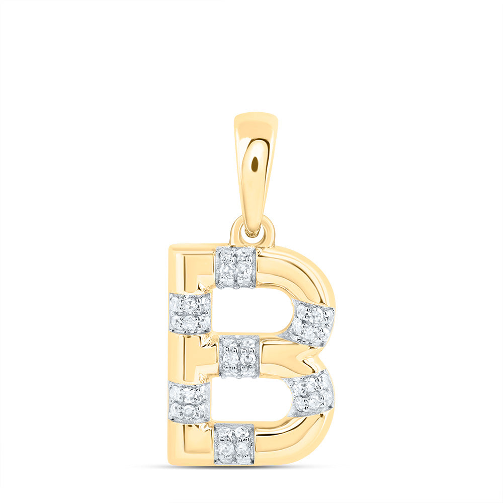 10kt real high quality gold initial B pendant