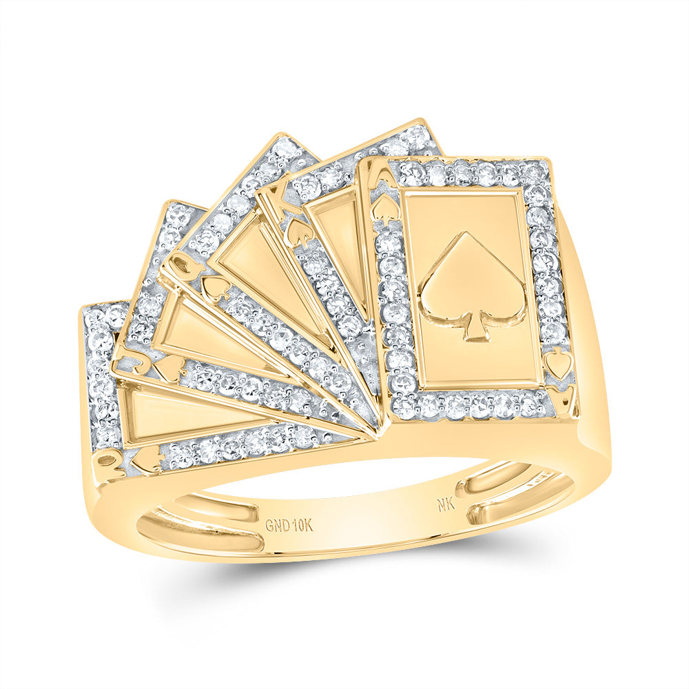 1/3Ctw-Nat Dia Nk Cards Men Ring (6.21 grams)