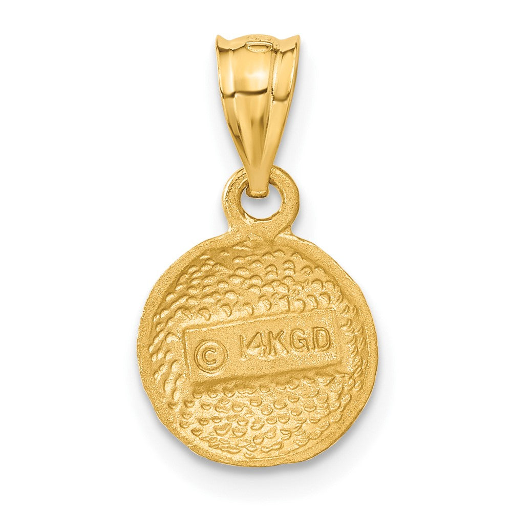 14k Yellow Gold 10 mm Basketball Charm (1.35 grams)