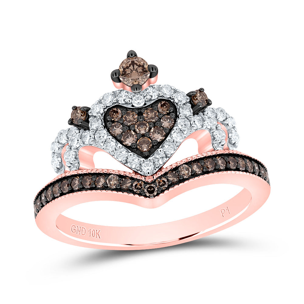 1/2Ctw-Nat Dia P1 Gift Cognac Natural Crown Ring (3.08 grams)