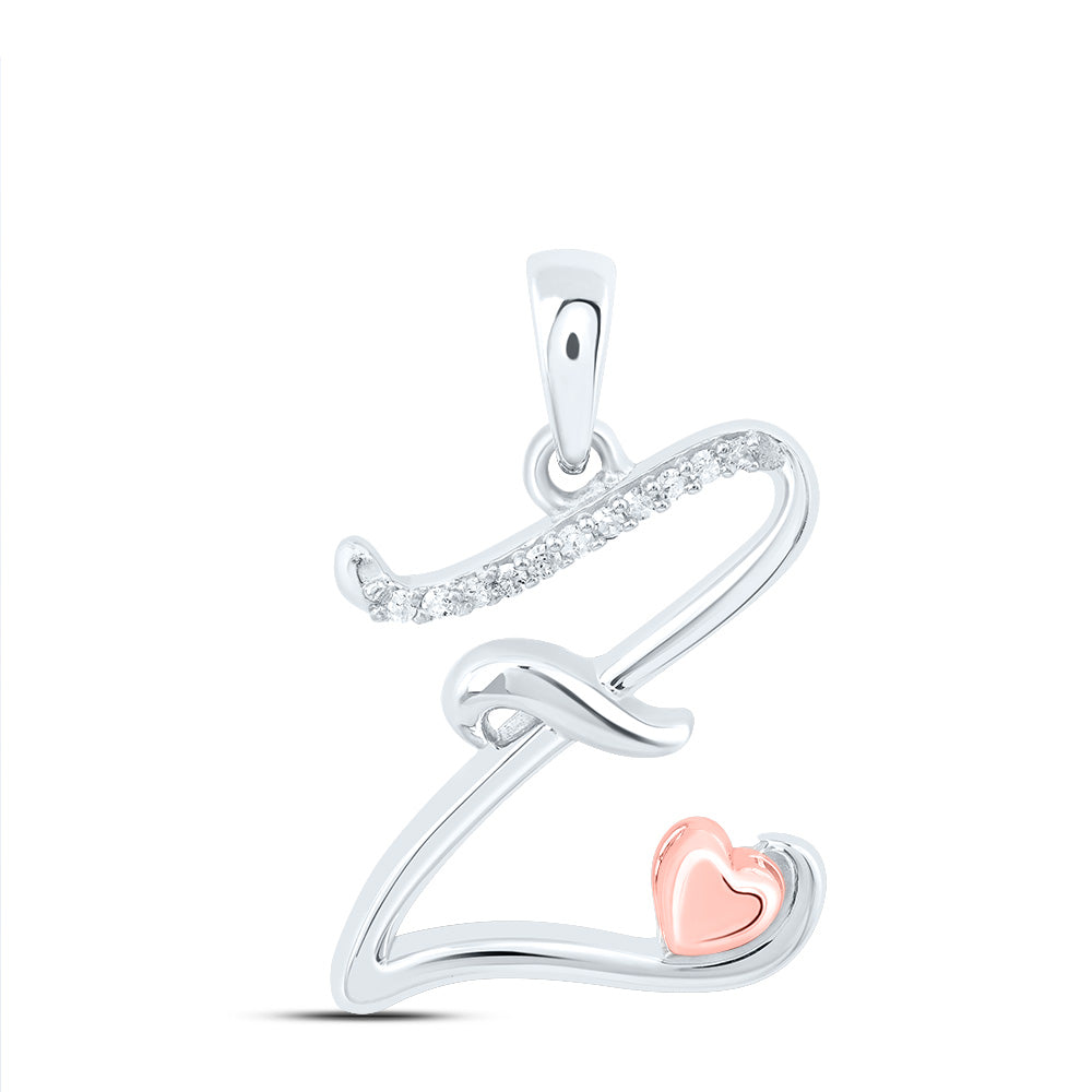 Sterling Silver 1/20Ctw-Dia P1 Gift Initial Z" Pendant"