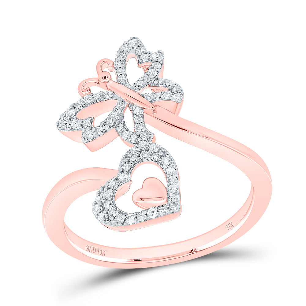 1/5Ctw-Nat Diamond Butterfly Heart Ring (2.98 grams)