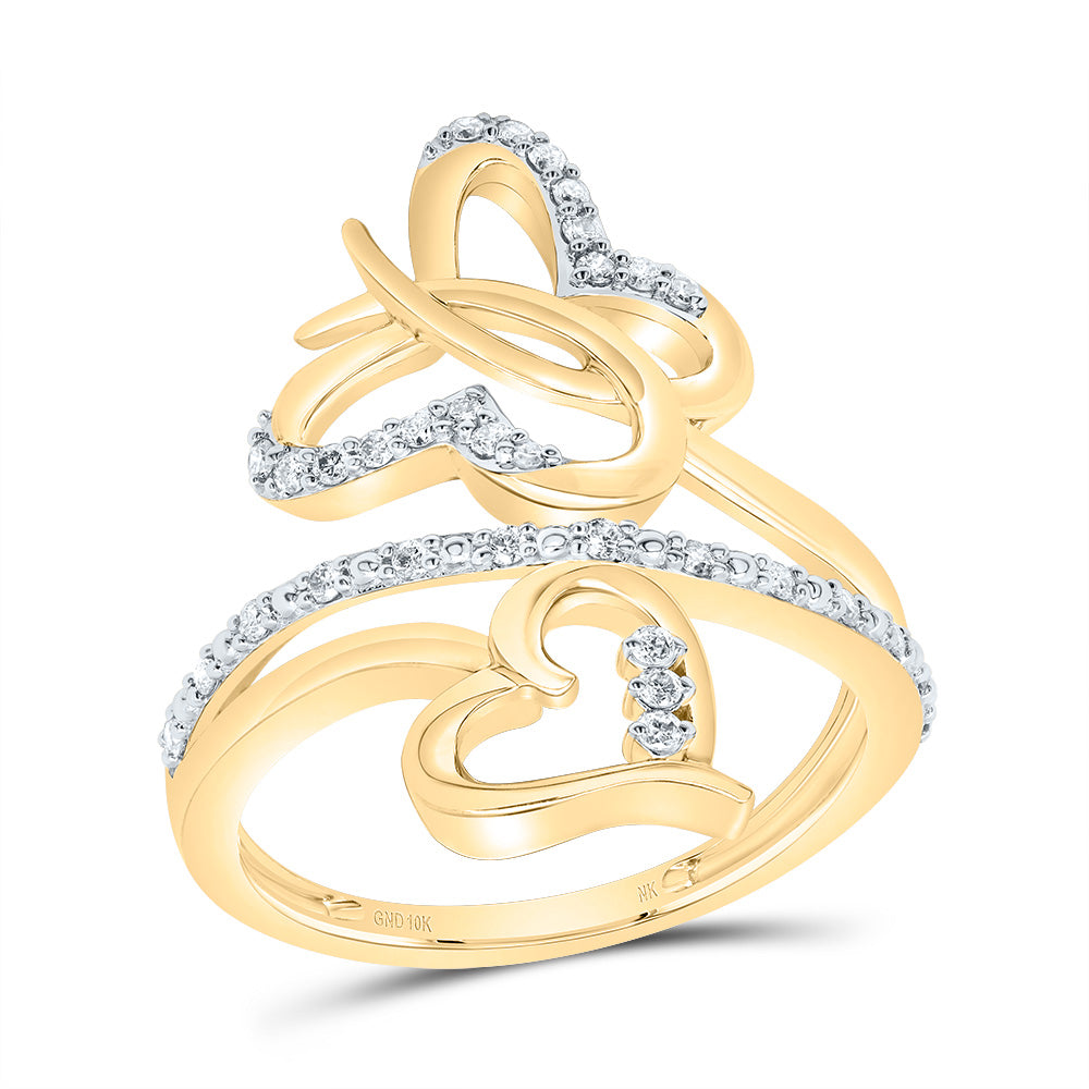 1/5Ctw-Nat Diamond Butterfly Heart Ring (3.25 grams)