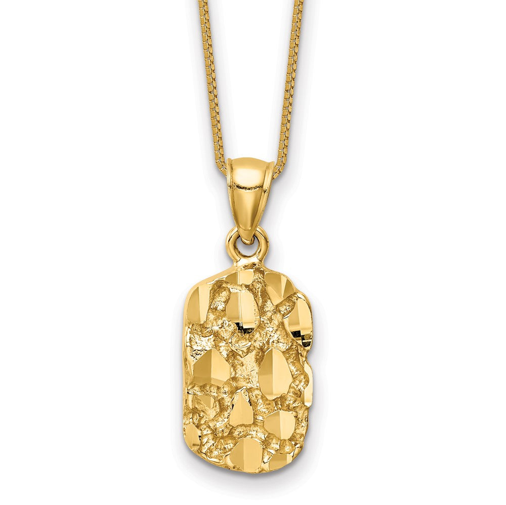 14K Nugget Pendant with Chain Necklace (3.15 grams)