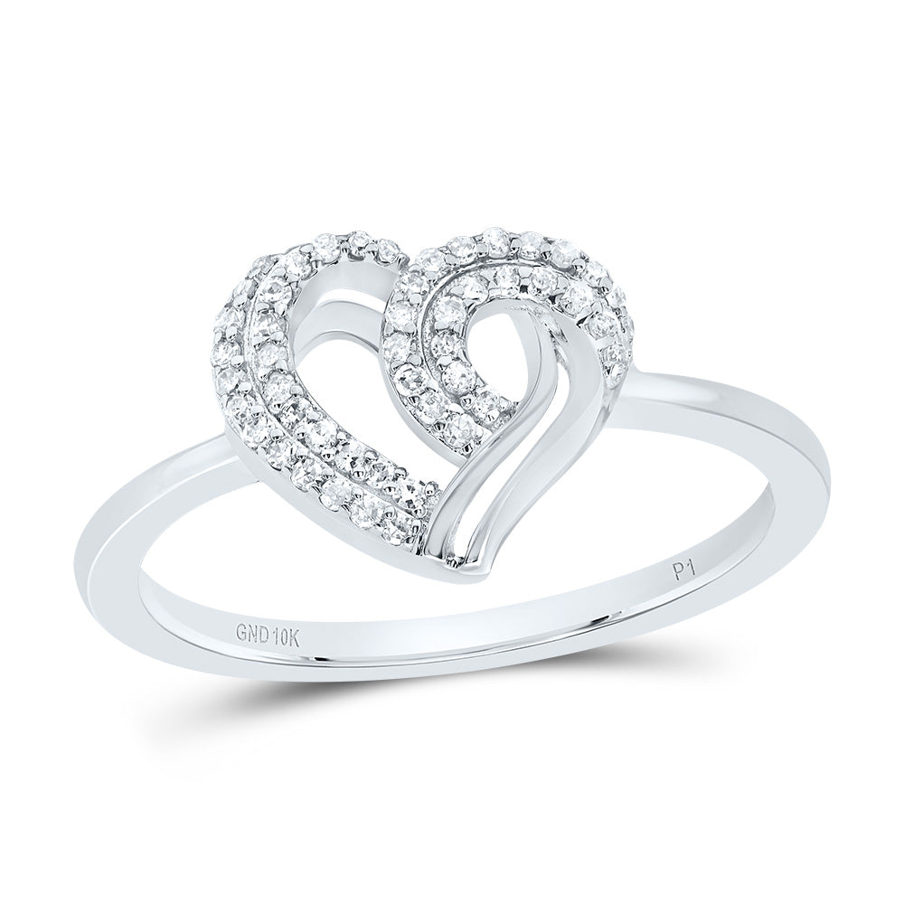 1/6Ctw-Nat Diamond Gift Heart Ring (1.94 grams)