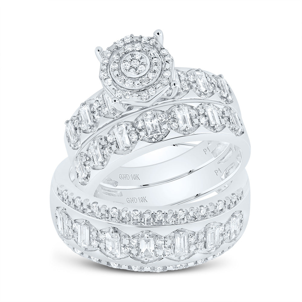 1 Ctw-Nat Dia P1 Round Trio Ring (12.68 grams)