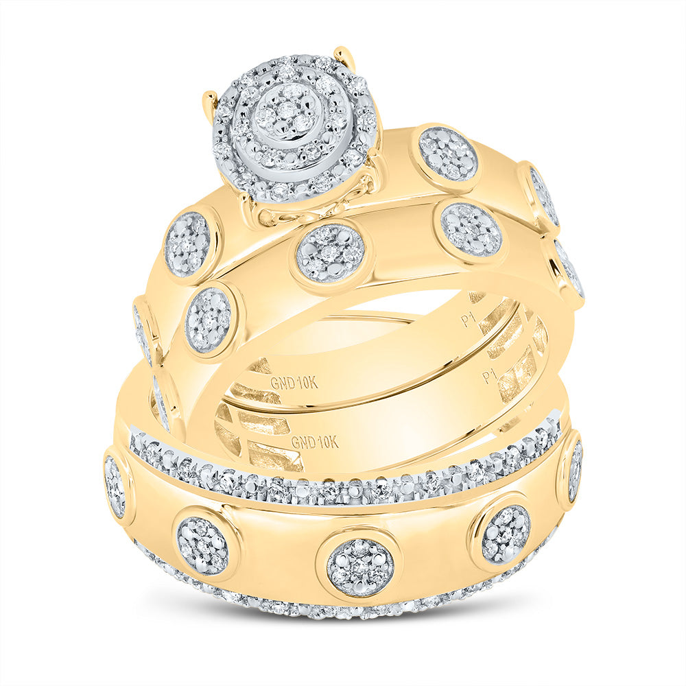 3/8 Ctw-Nat Dia P1 Round Trio Ring (13.04 grams)