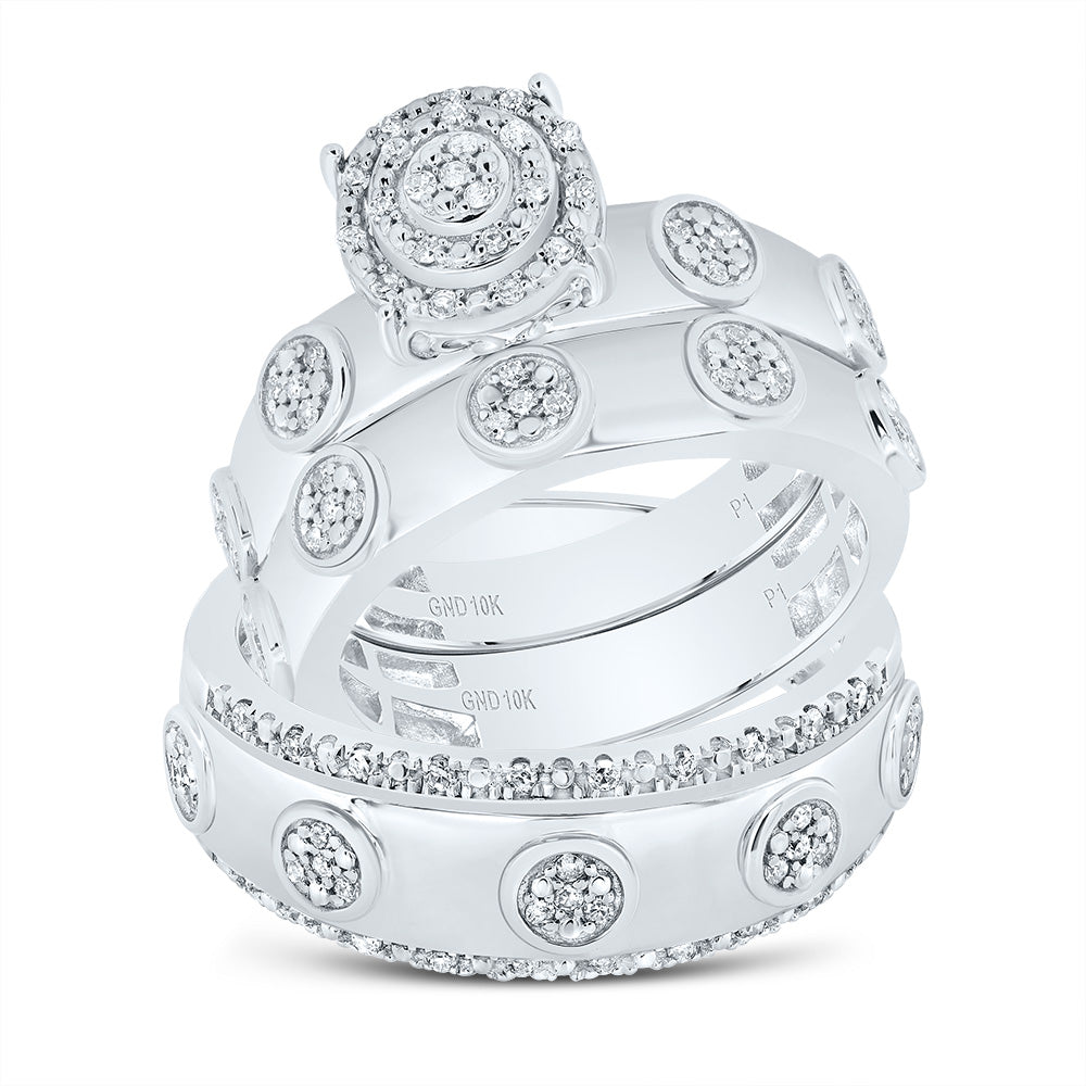 3/8 Ctw-Nat Dia P1 Round Trio Ring (13.04 grams)