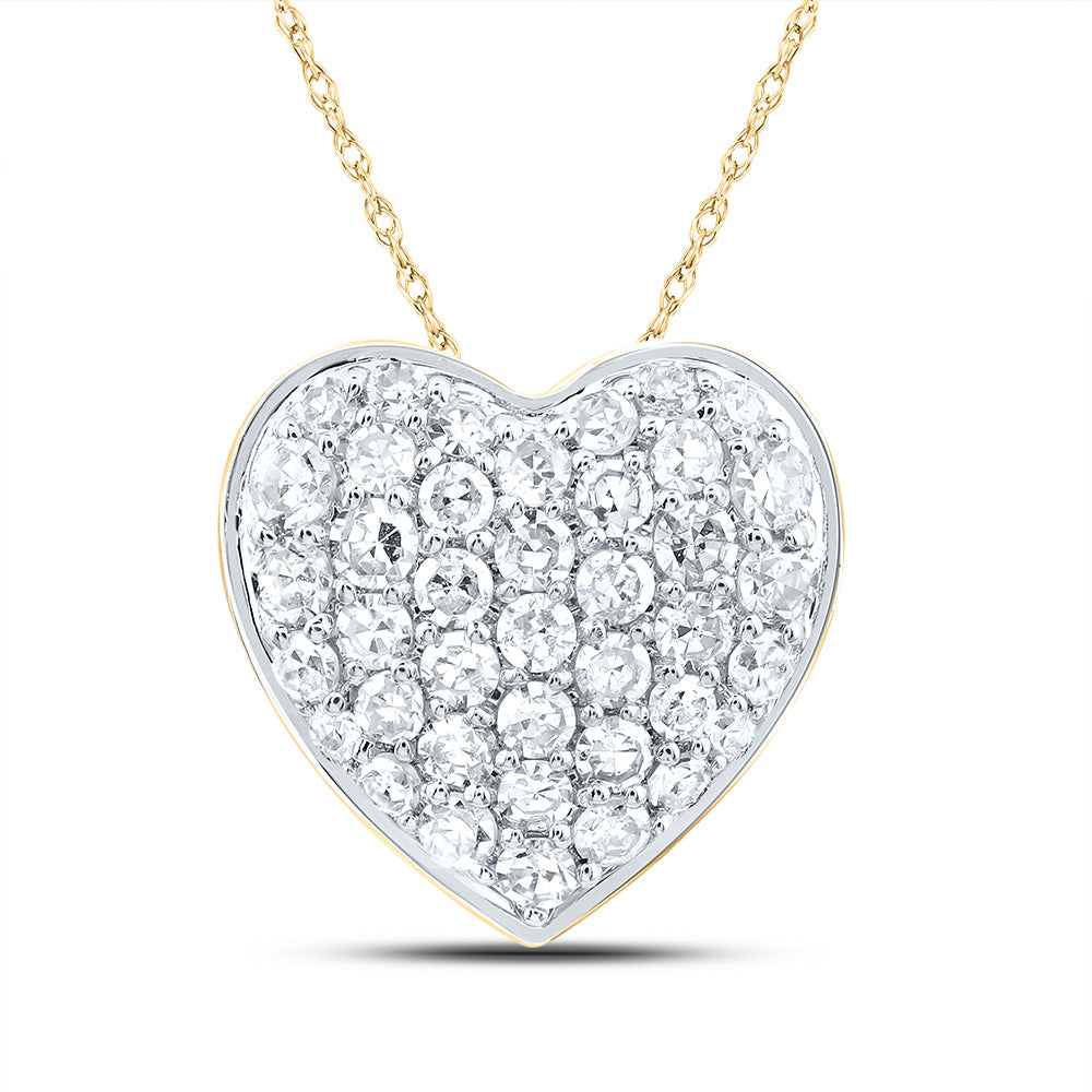 10Kt Gold 1/5Ctw-Dia Cn Gift Heart Pendant