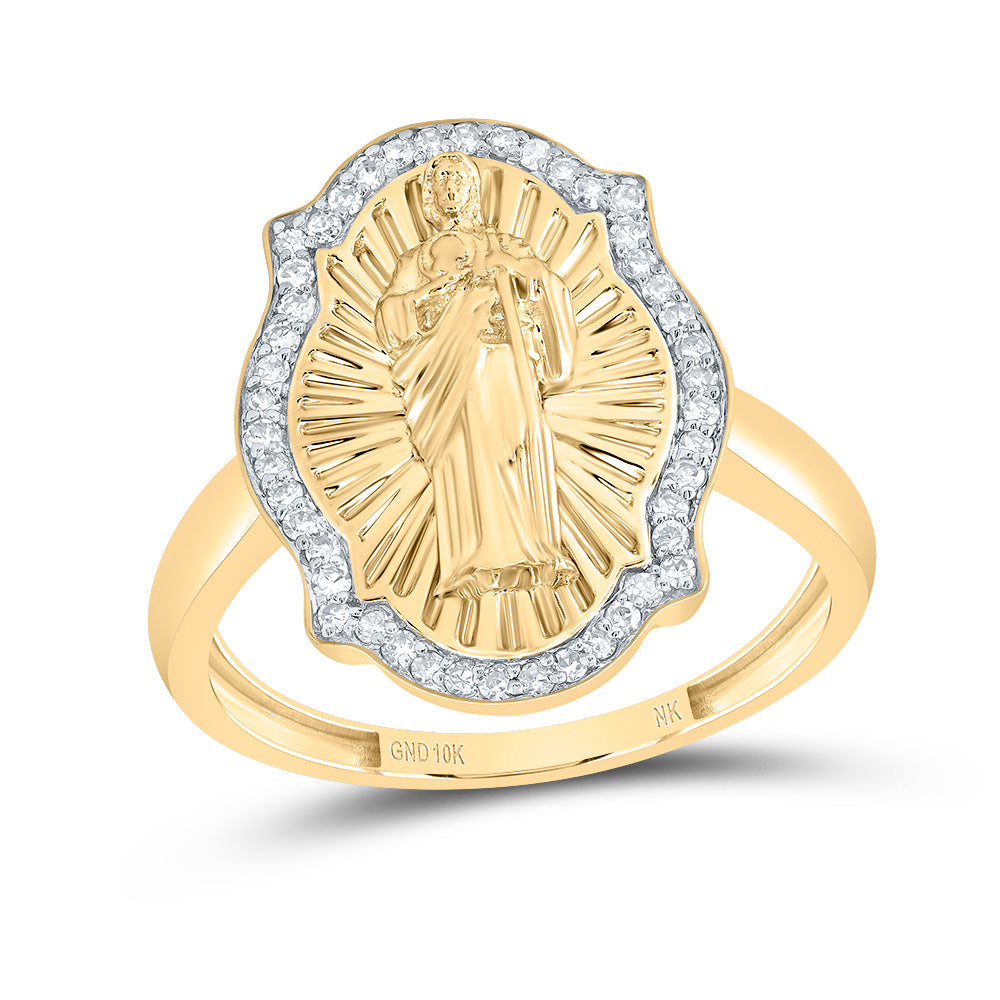 1/5Ctw-Nat Dia Nk Gift St.Jude Ladies Ring (2.7 grams)