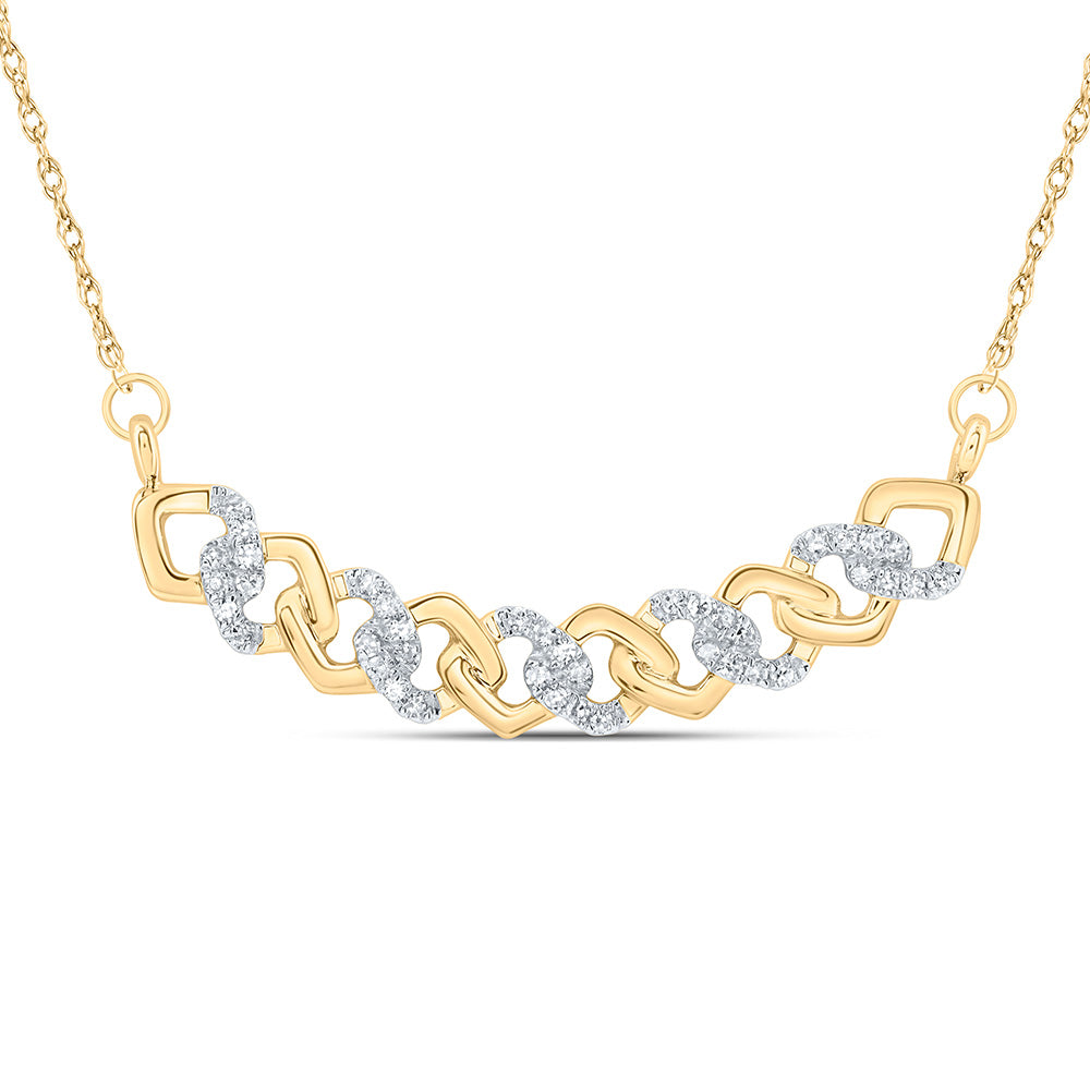 10Kt Gold 1/6Ctw-Diamond Gift Cuban Necklace (18 Inch)