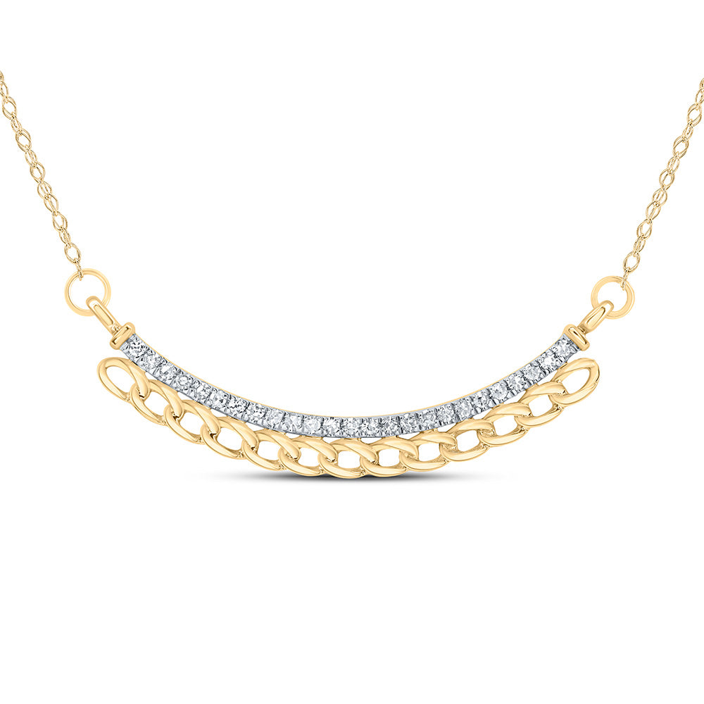 10Kt Gold 1/8Ctw-Diamond Gift Cuban Necklace (18 Inch)