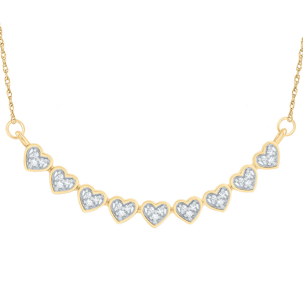 10Kt Gold 1/10Ctw-Dia Cn Gift Heart Necklace (18 Inch)