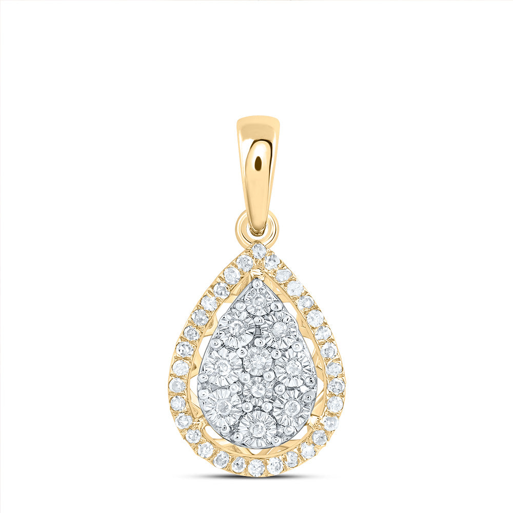 10Kt Gold 1/8Ctw-Dia P1 Gift Pear Pendant