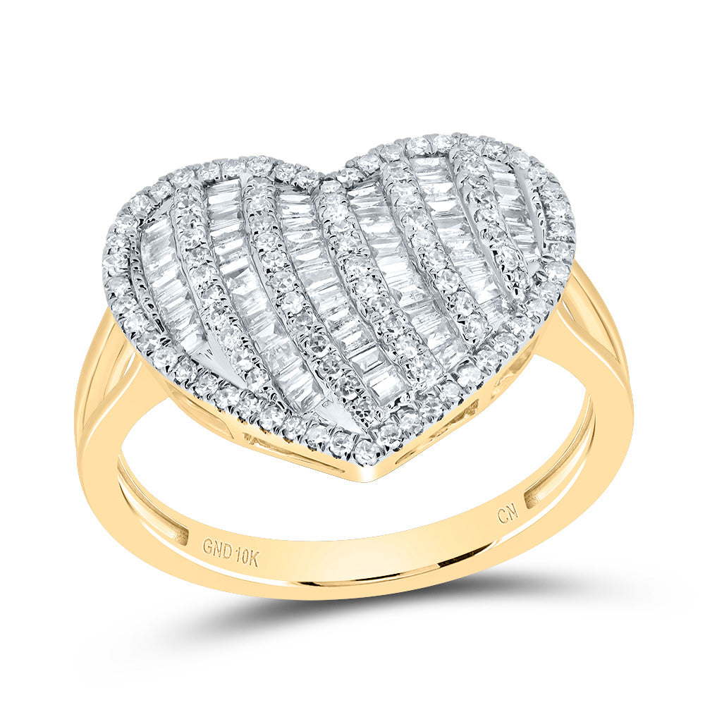 5/8Ctw-Nat Diamond Fashion Heart Ring (3.29 grams)