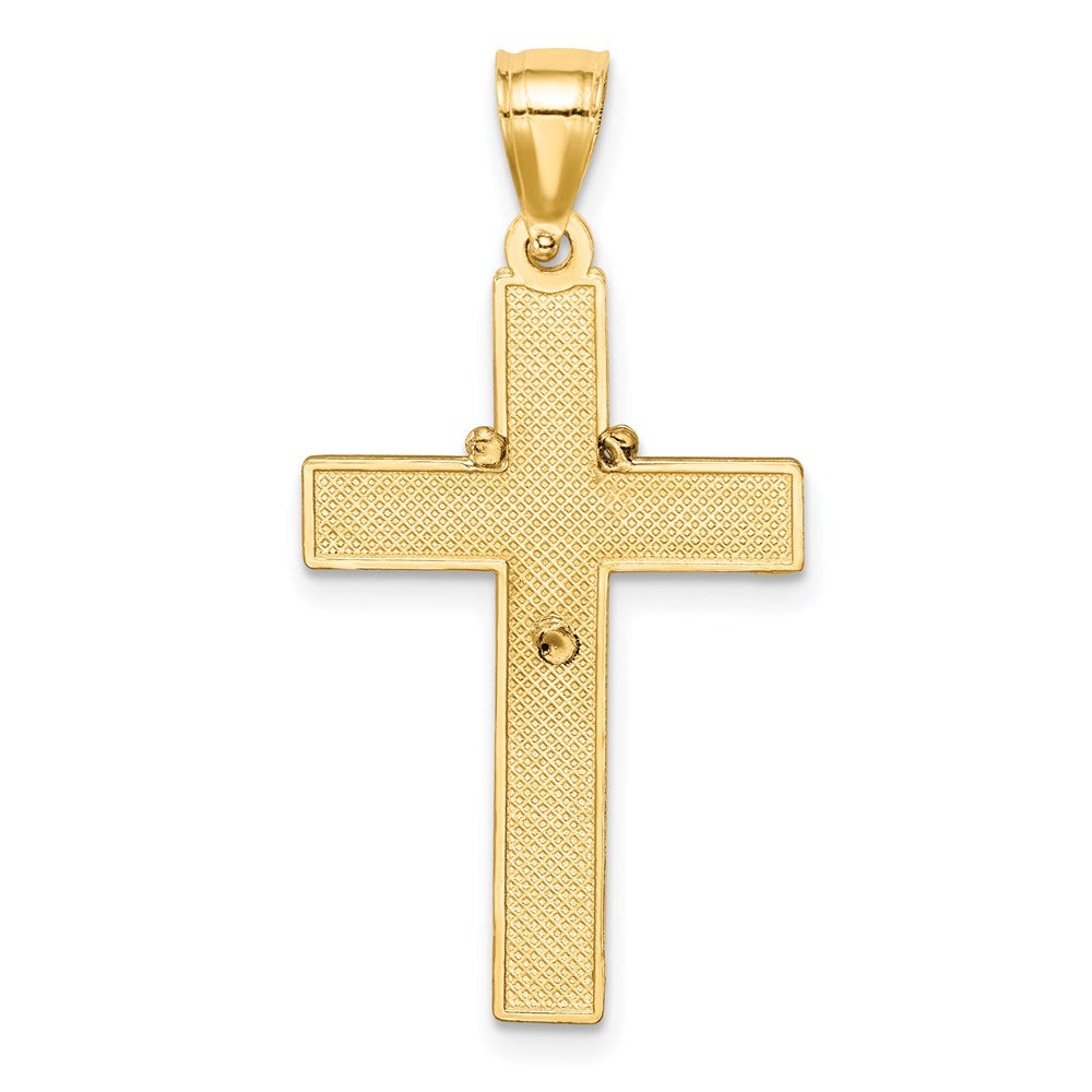 14k Yellow & Rhodium 16.5 mm Cross w/Rosary Pendant (1.47 grams)