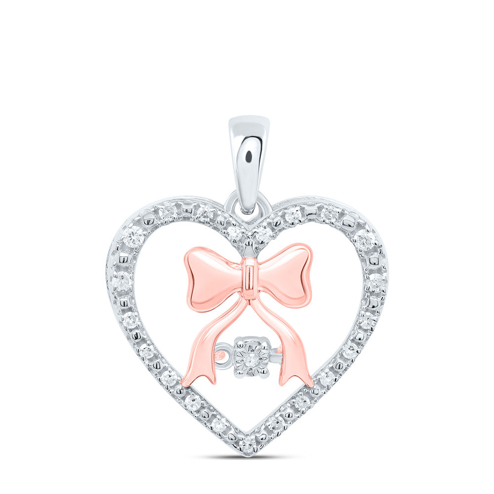 Sterling Silver 1/10Ctw-Diamond Gift Heart Pendant