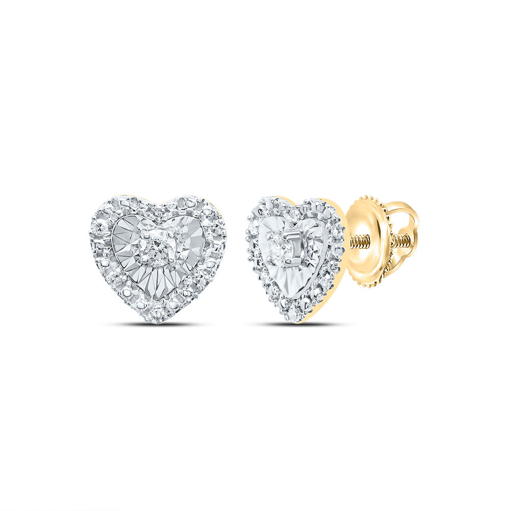 10Kt Gold 1/10Ctw-Dia Cn Gift Heart Stud Earring