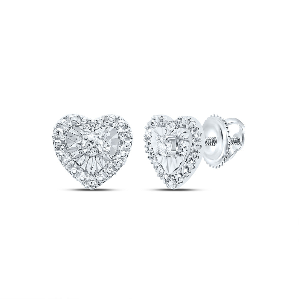 10Kt Gold 1/10Ctw-Dia Cn Gift Heart Stud Earring
