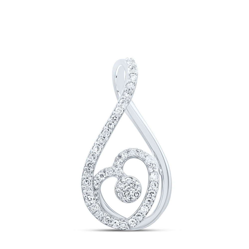 10Kt Gold 1/5Ctw-Dia Cn Fashion Heart Pendant