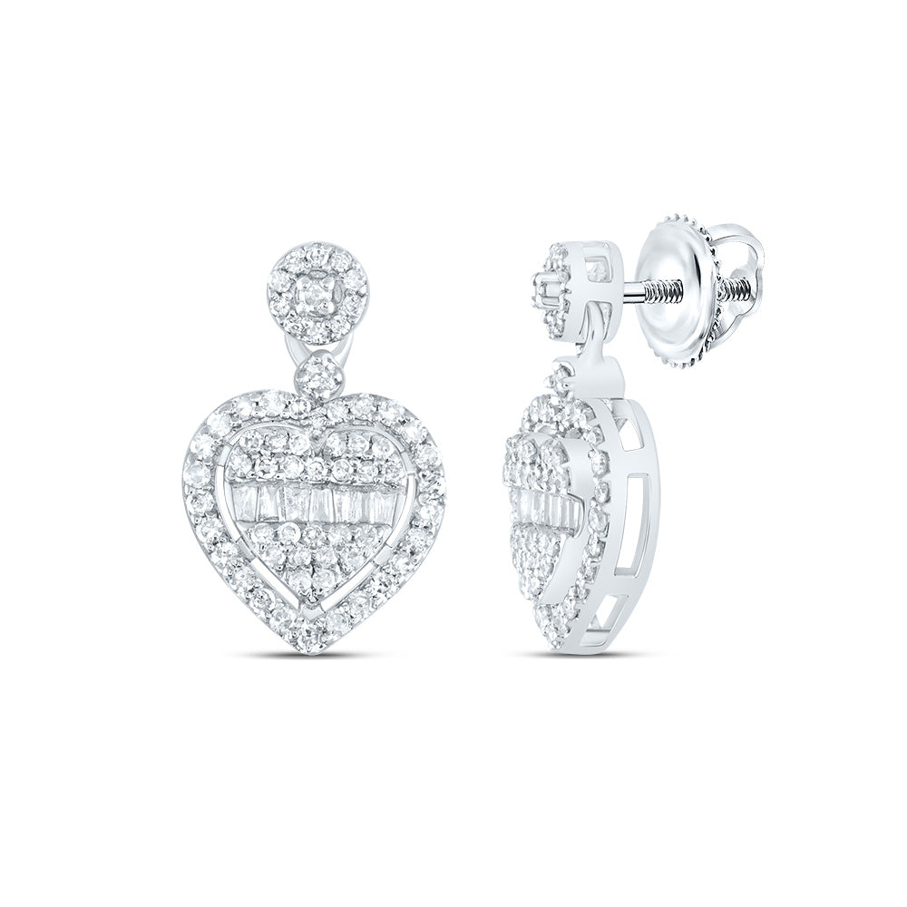 10Kt Gold 1/2Ctw-Dia P1 Gift Heart Danglin Earring