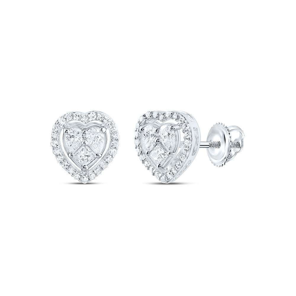 1/3Ctw-Nat Diamond Fashion Heart Stud Earring