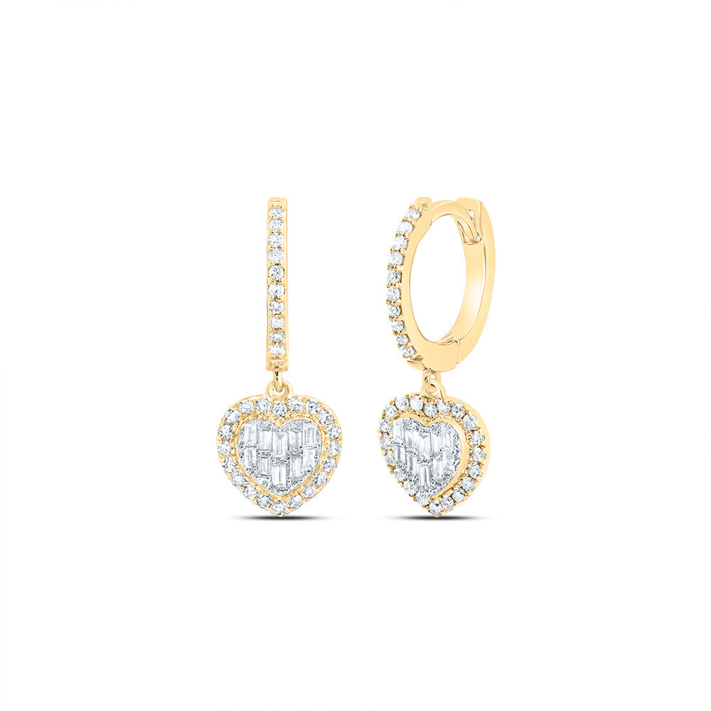 1/3Ctw-Nat Diamond Heart Dangling Earring