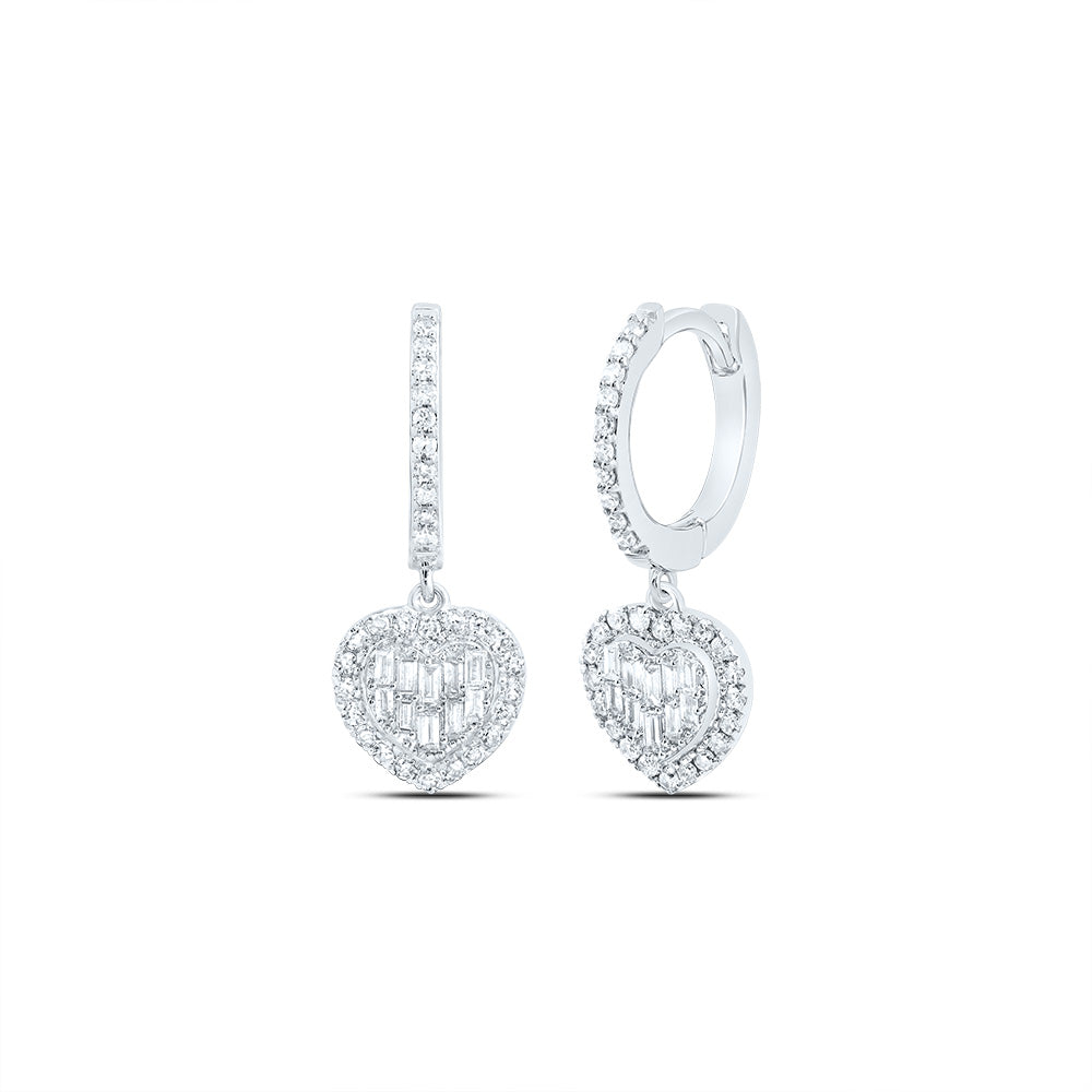 1/3Ctw-Nat Diamond Heart Dangling Earring