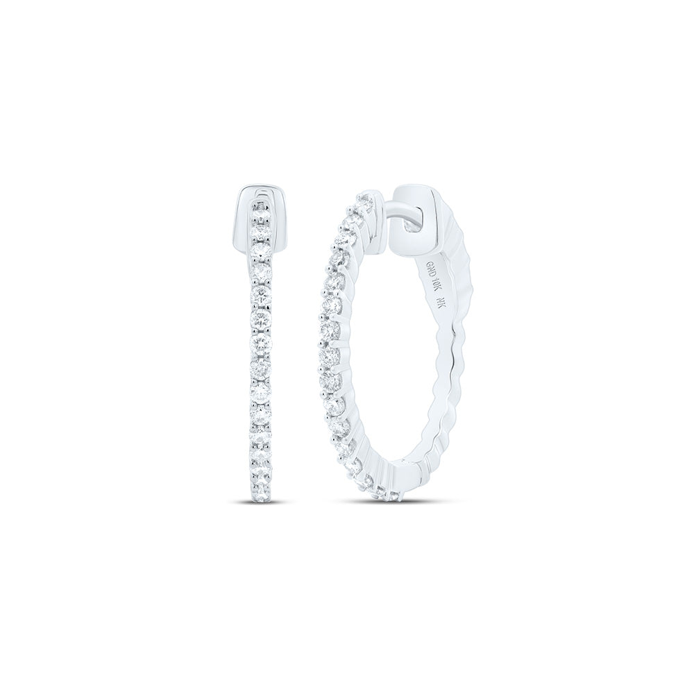 3/8Ctw-Nat Dia Nk Fashion Hoop Earring