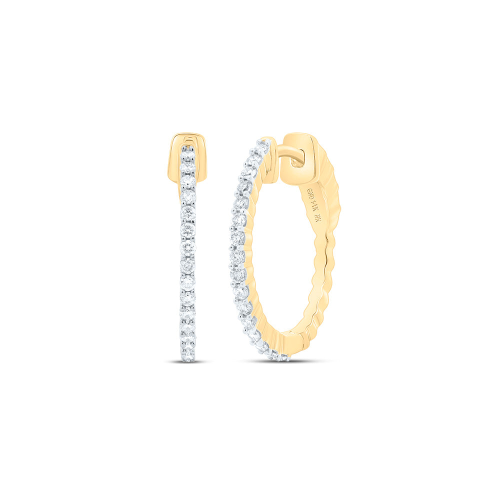 3/8Ctw-Nat Dia Nk Fashion Hoop Earring