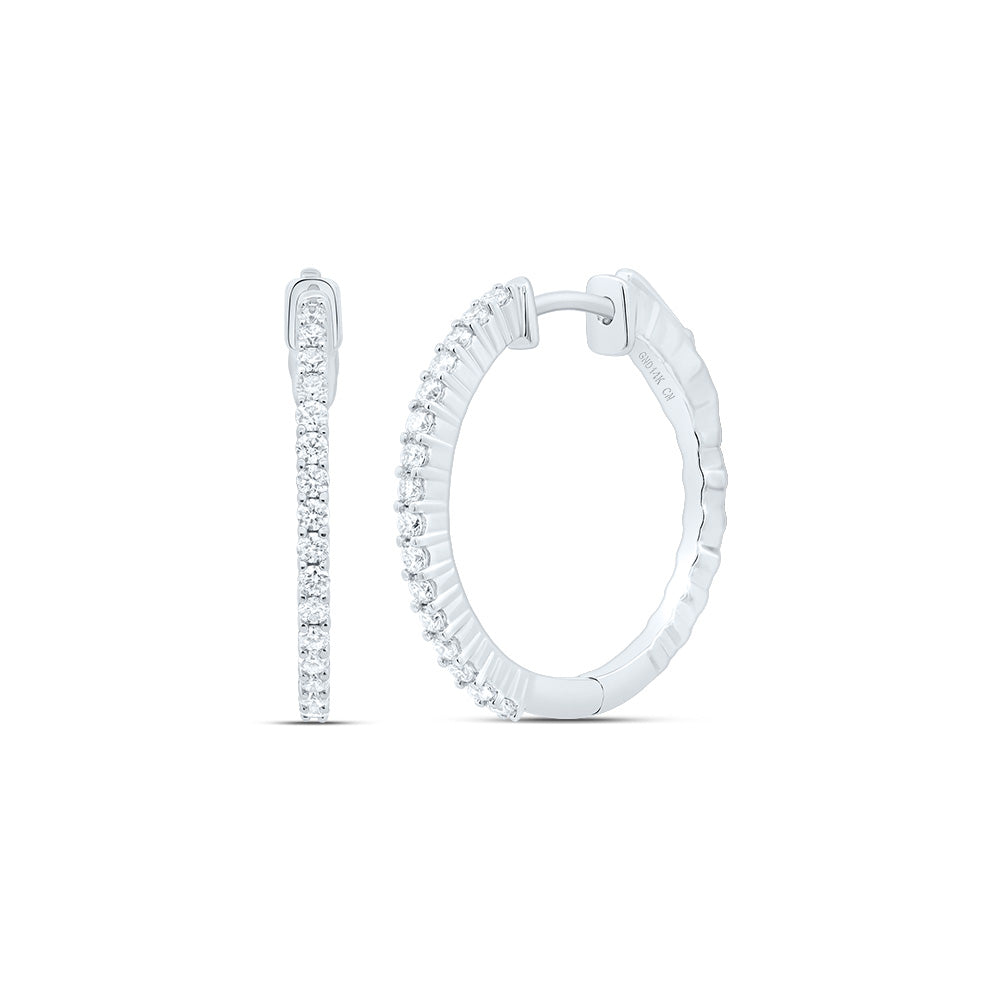 5/8Ctw-Nat Dia Cn Fashion Hoop Earring