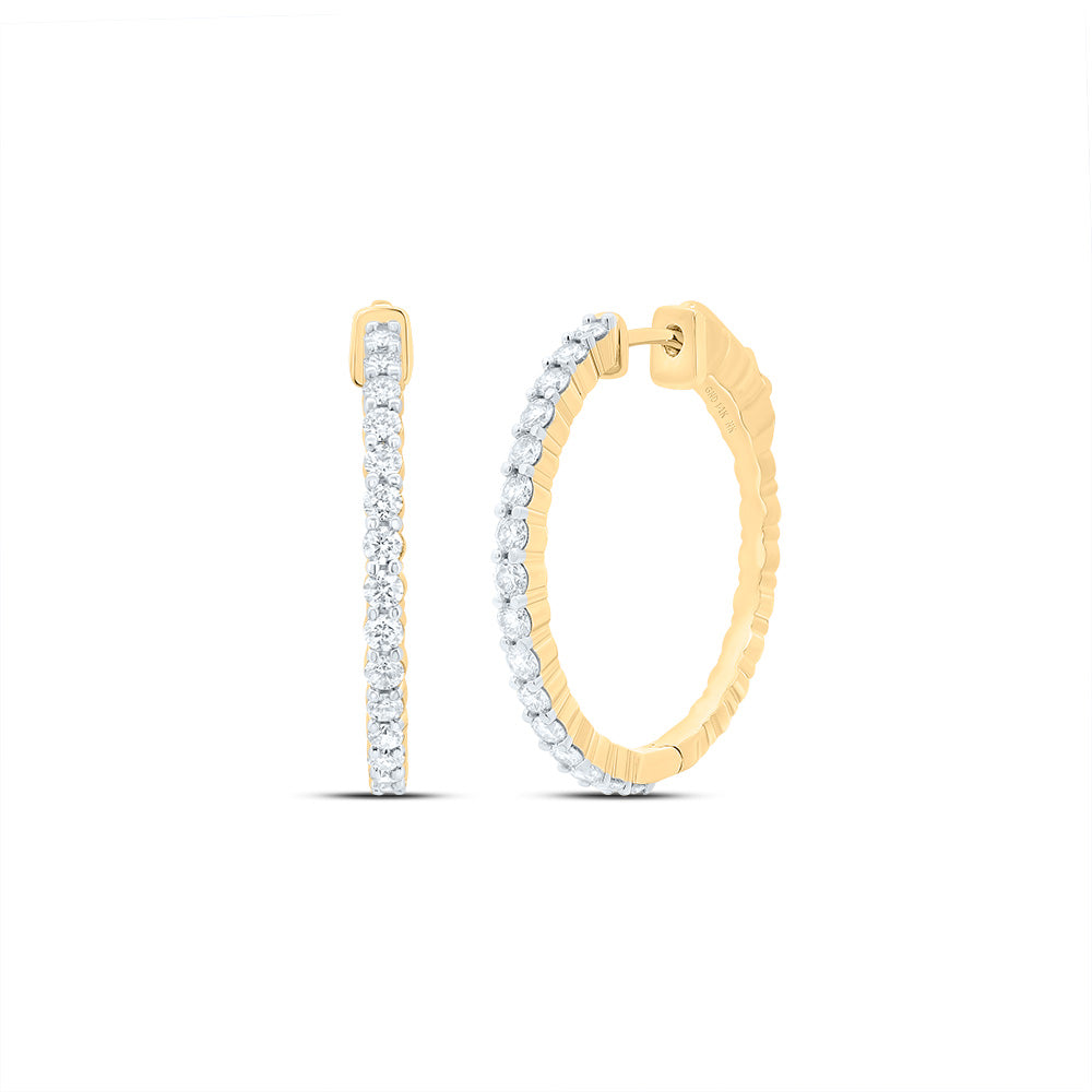 7/8Ctw-Nat Dia Nk Fashion Hoop Earring
