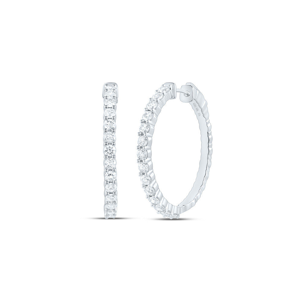 1 7/8Ctw-Nat Dia Nk Fashion Hoop Earring