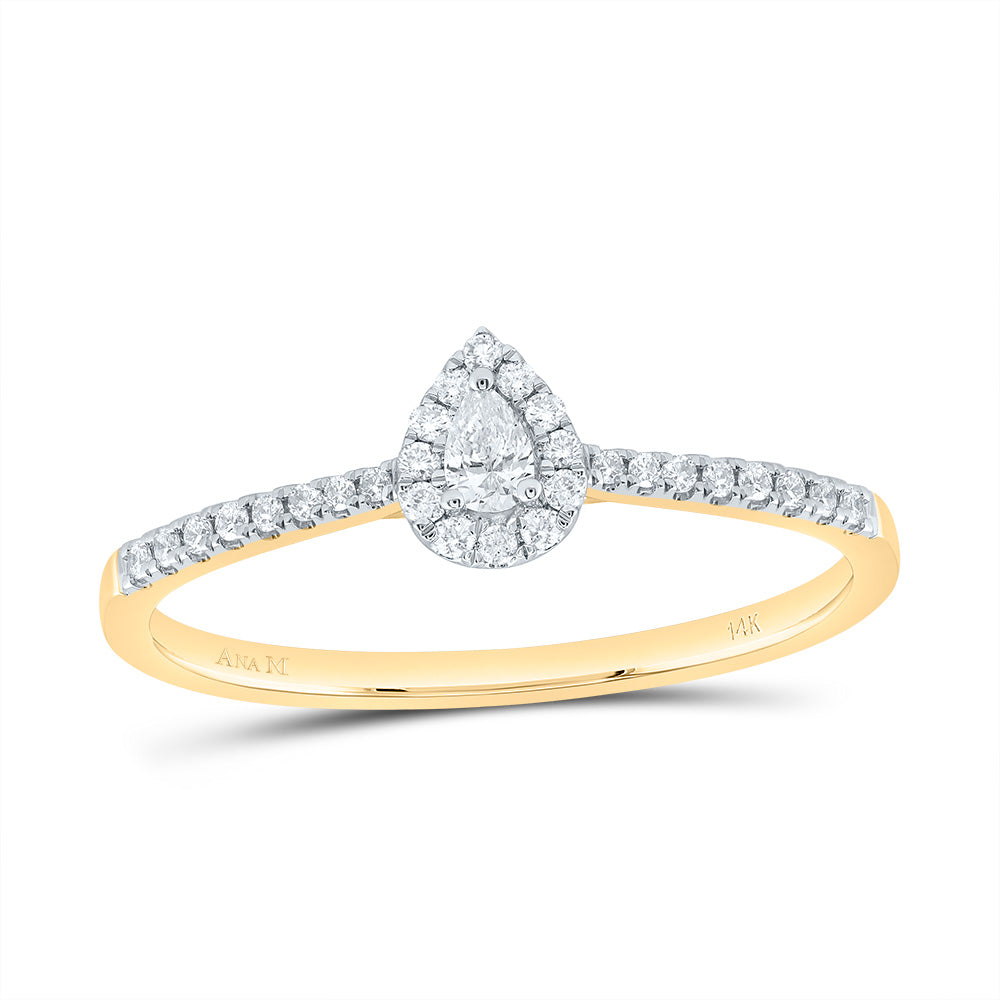 1/4Ctw-Nat Dia Ana M Fashion Promise Pear Ring (1.63 grams)