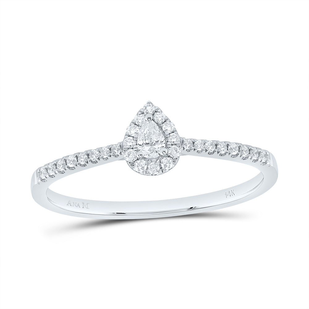 1/4Ctw-Nat Dia Ana M Fashion Promise Pear Ring (1.76 grams)
