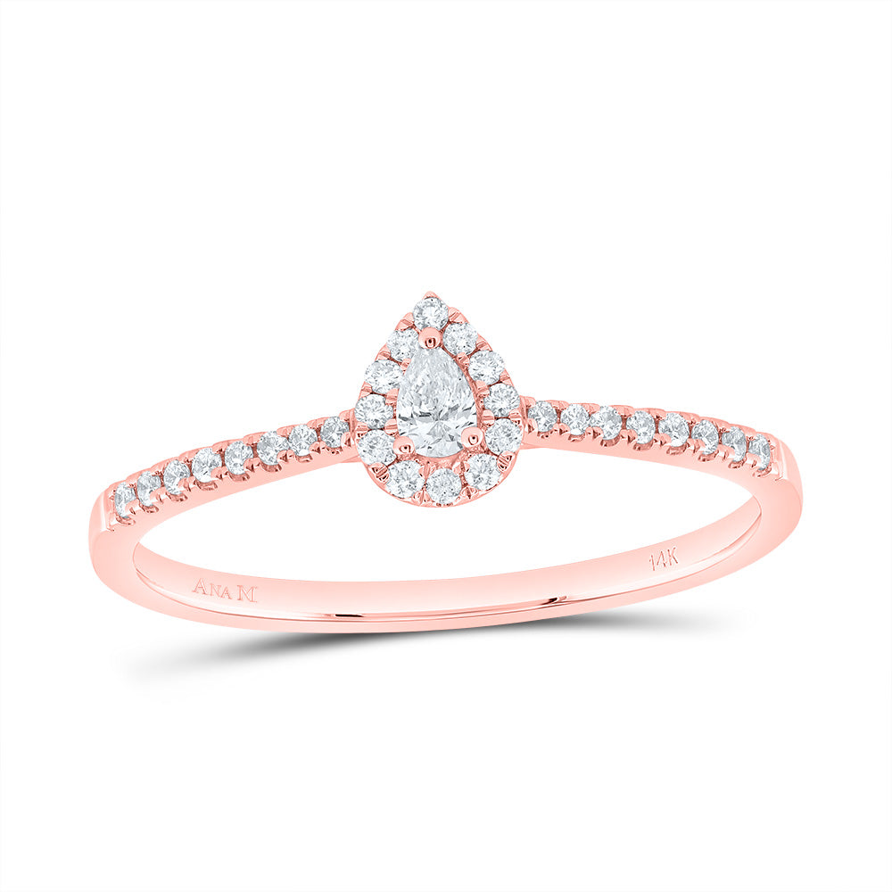 1/4Ctw-Nat Dia Ana M Fashion Promise Pear Ring (1.74 grams)
