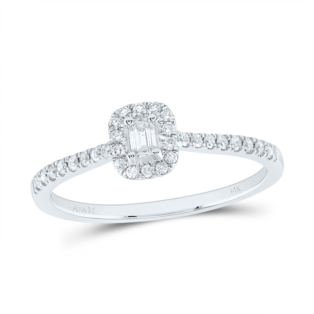 1/4Ctw-Nat Dia Ana M Fashion Promise Emerald Ring (1.7 grams)