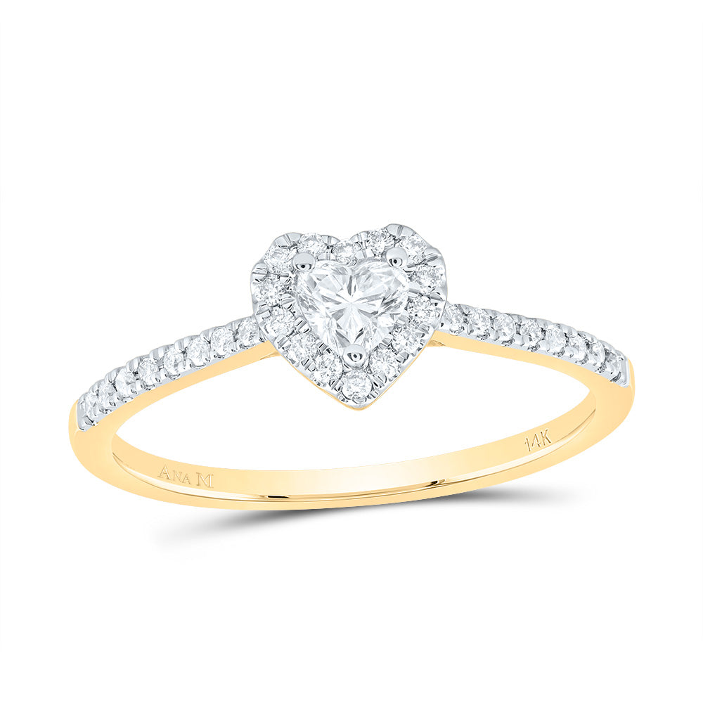 1/3Ctw-Nat Dia Ana M 1/5Ct-Cht Fashion Promise Heart Ring (1.84 grams)