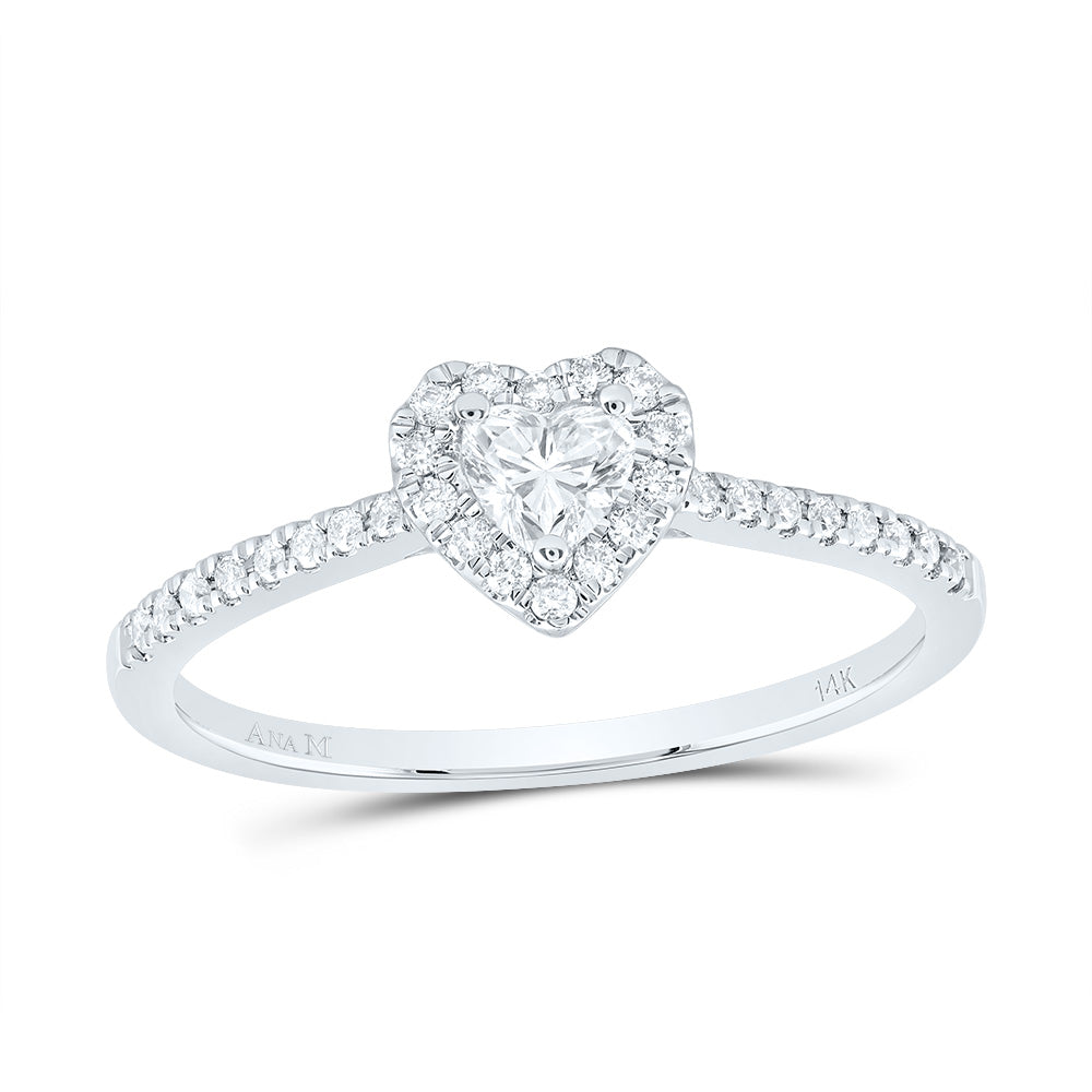 1/3Ctw-Nat Dia Ana M 1/5Ct-Cht Fashion Promise Heart Ring (1.8 grams)