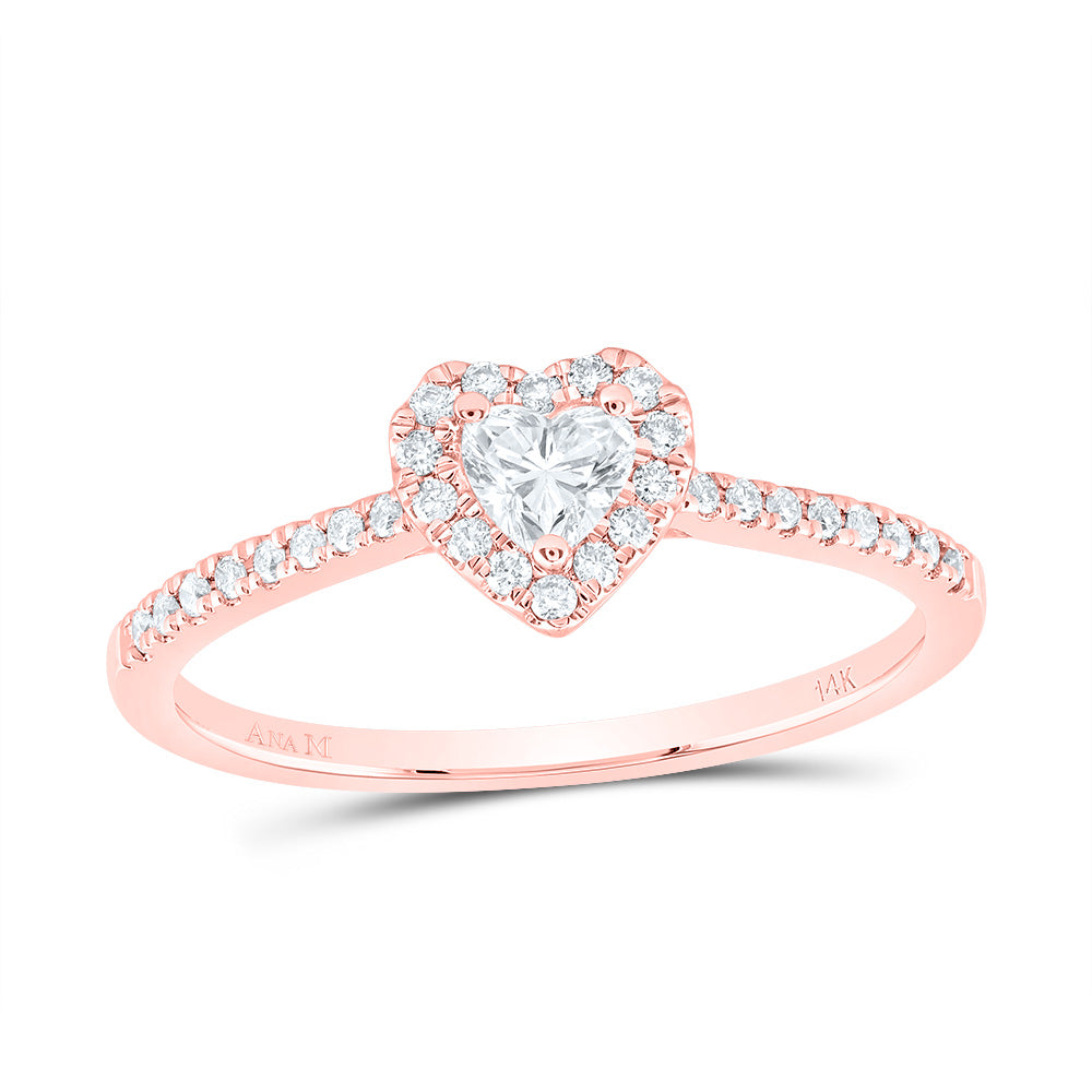 1/3Ctw-Nat Dia Ana M 1/5Ct-Cht Fashion Promise Heart Ring (1.72 grams)