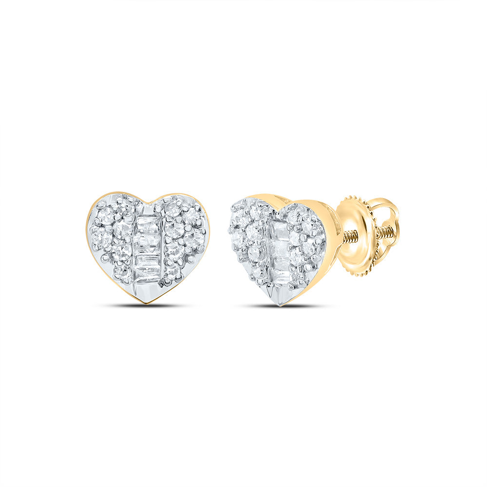 10Kt Gold 1/8Ctw-Dia P1 Gift Heart Stud Earring