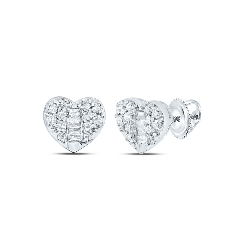 10Kt Gold 1/8Ctw-Dia P1 Gift Heart Stud Earring