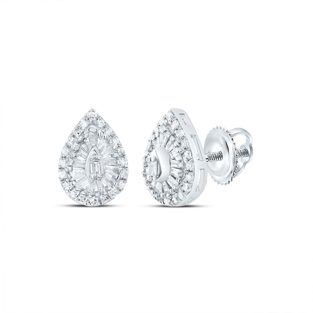 1/4Ctw-Nat Dia P1 Gift Pear Baguette Earring