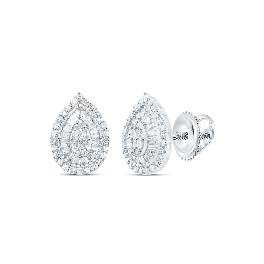 1/2Ctw-Nat Dia P1 Gift Pear Baguette Earring