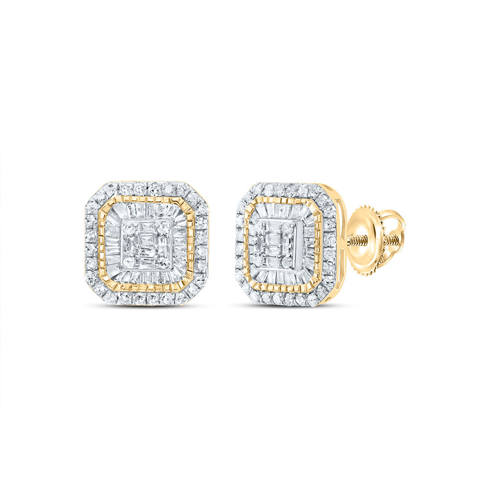 3/4Ctw-Nat Dia P1 Gift Octagon Baguette Earring